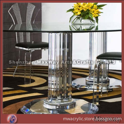Durable clear plexiglass dining table and chair
